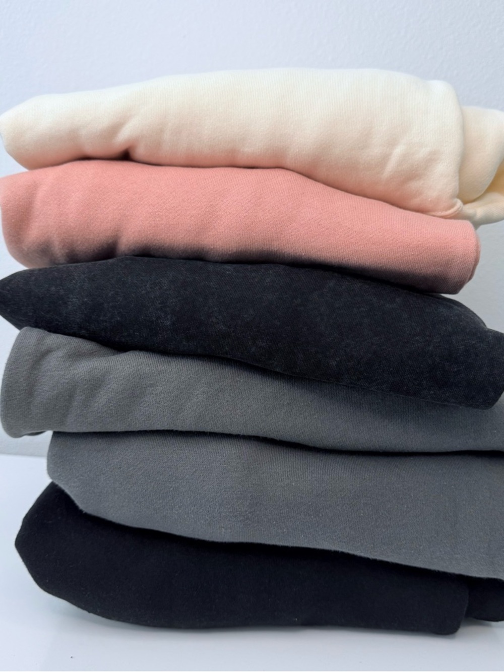 6 Heavyweight Hoodies Bundle Blank New – L/XL – Neutral Colors